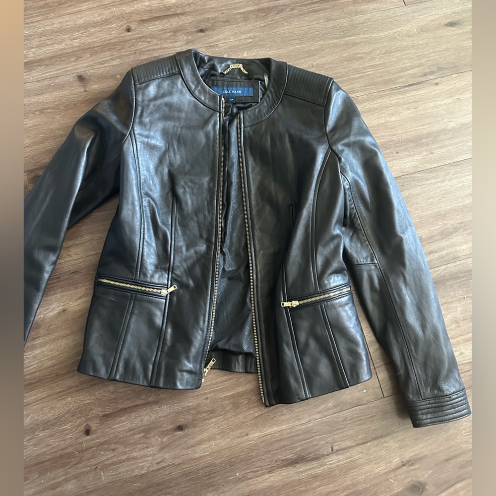 Cole Haan Black Leather Jacket